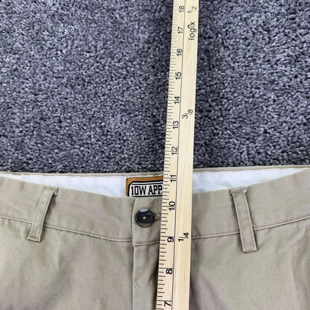 10W Apparel Khakis Pants Mens 32x34 Beige Canvas Straight Workwear Casual